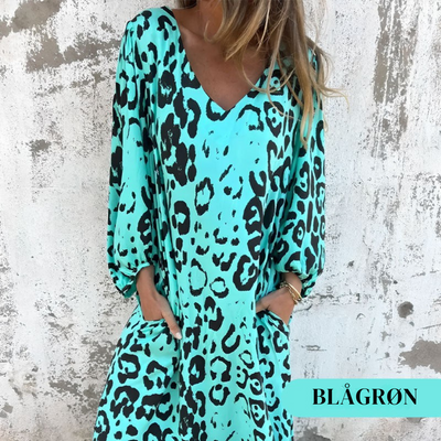 Savara™ – Elegant Leopardmønstret Sommerkjole