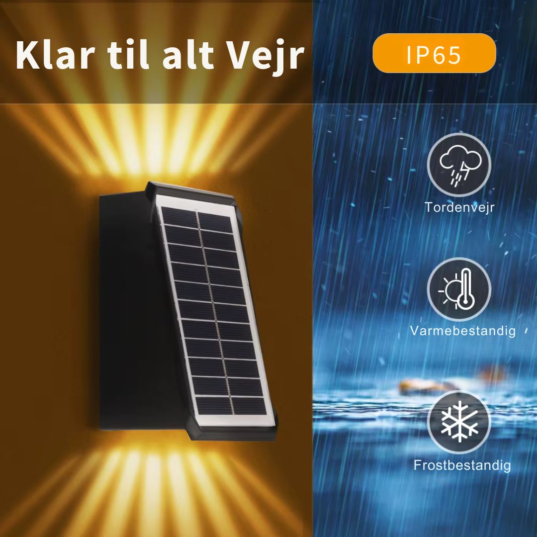 Glowrite™ – Elegant solcellelampe til vægmontering