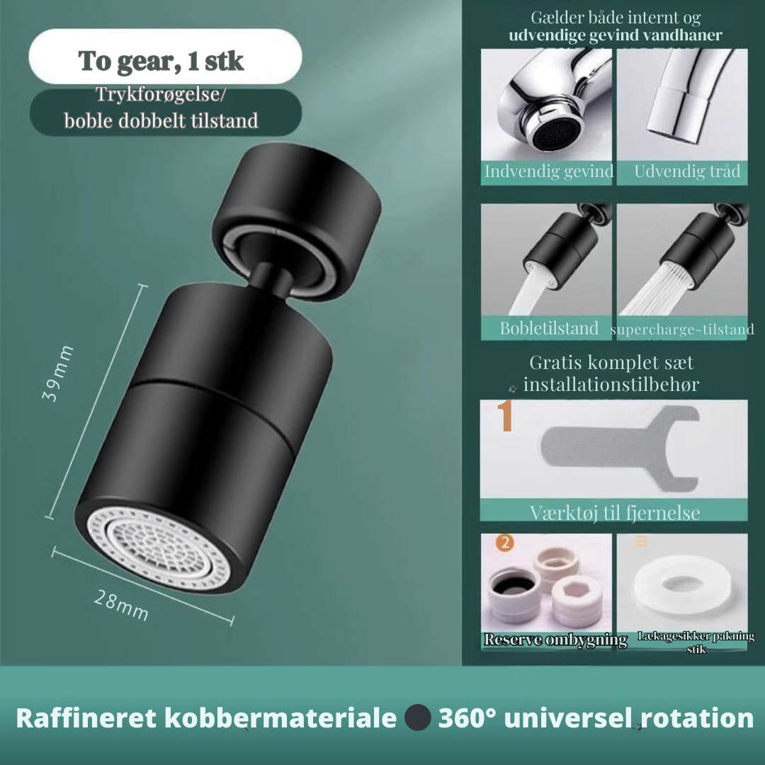 AquaFlex™ - 360-Graders Vandhaneudløb
