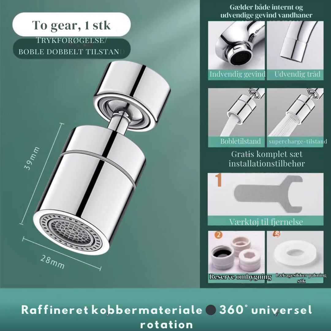 AquaFlex™ - 360-Graders Vandhaneudløb