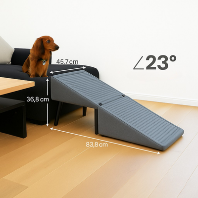 PawLoft™ – Blød Kæledyrs Puf og Trapperampe til Hunde & Katte