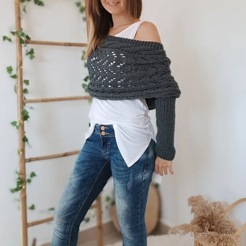 CableWrap™ - Alsidig Strikket Cape Bolero