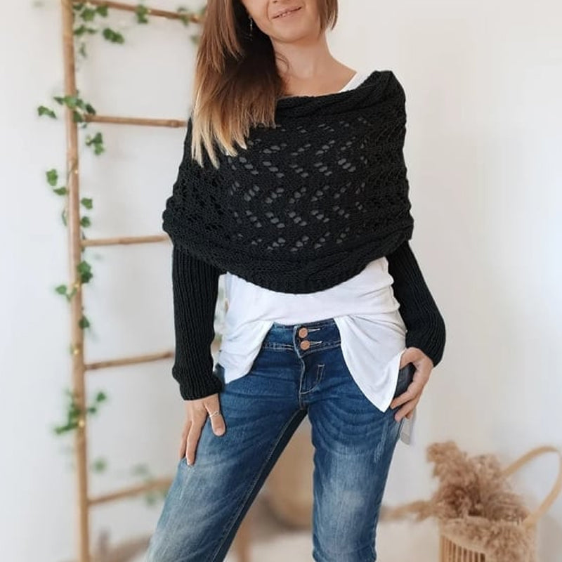 CableWrap™ - Alsidig Strikket Cape Bolero