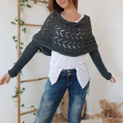 CableWrap™ - Alsidig Strikket Cape Bolero