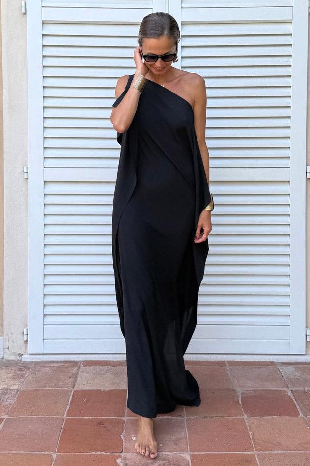 Emma™ – Elegant Flydende Asymmetrisk Kaftankjole