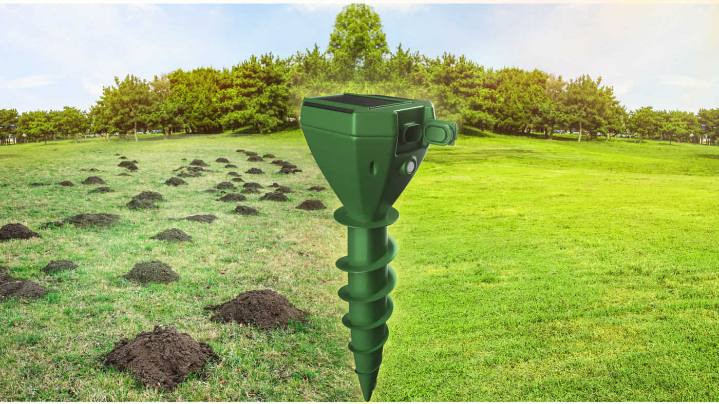 EcoShield™ – Solcelledrevet Muldvarpe og Gnaverskræmmer