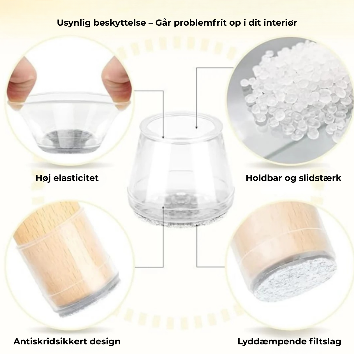 SilentGlide™ – Premium-benbeskyttere til Stole