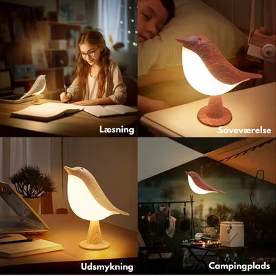 ZenGlow™ - Elegant Fugle-Inspireret Natbordslampe