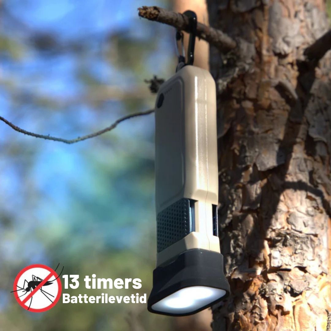 TriGuard™ - Myggbeskytter, Powerbank & Lommelygte