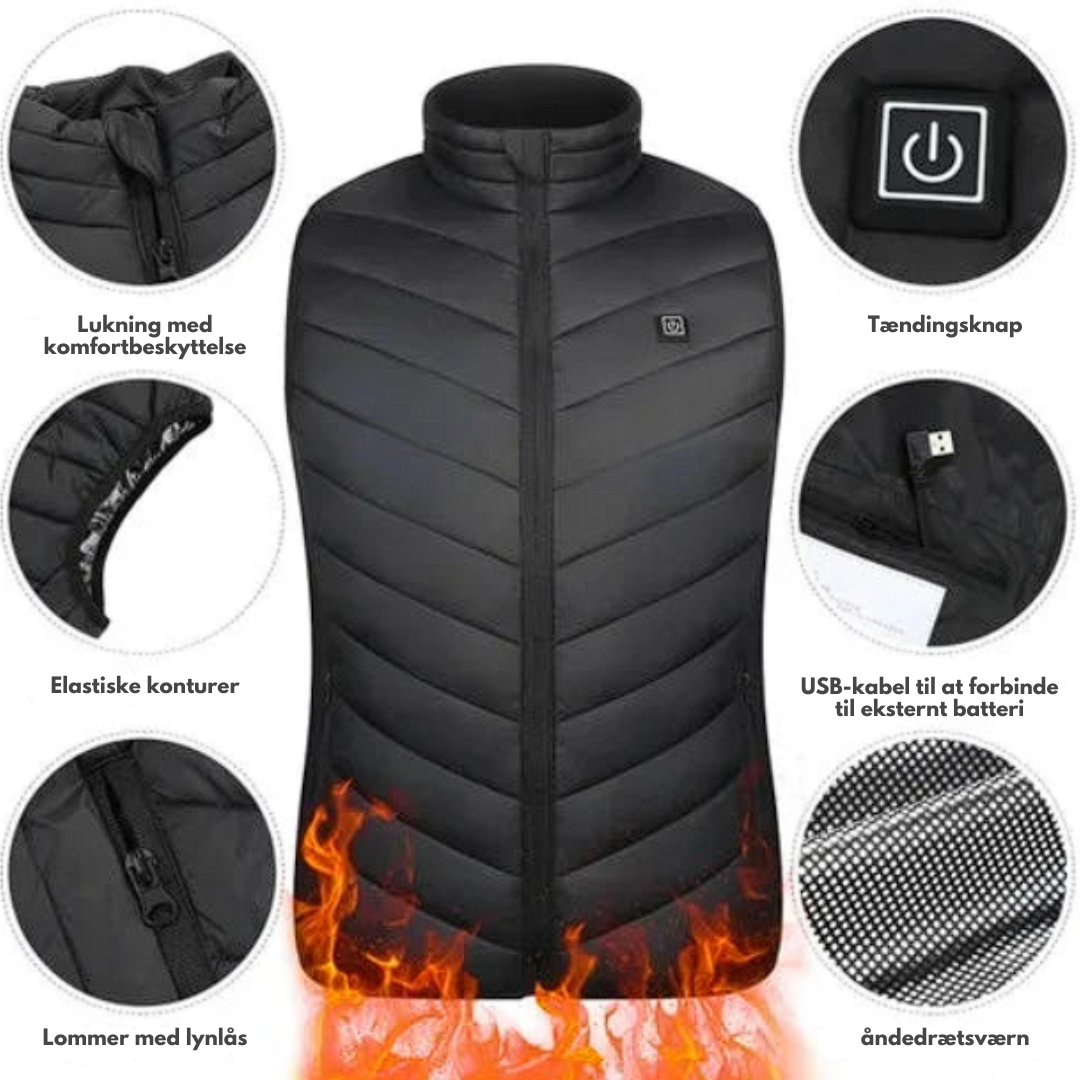 HeatGuard™ - opvarmet vest med genopladeligt batteri