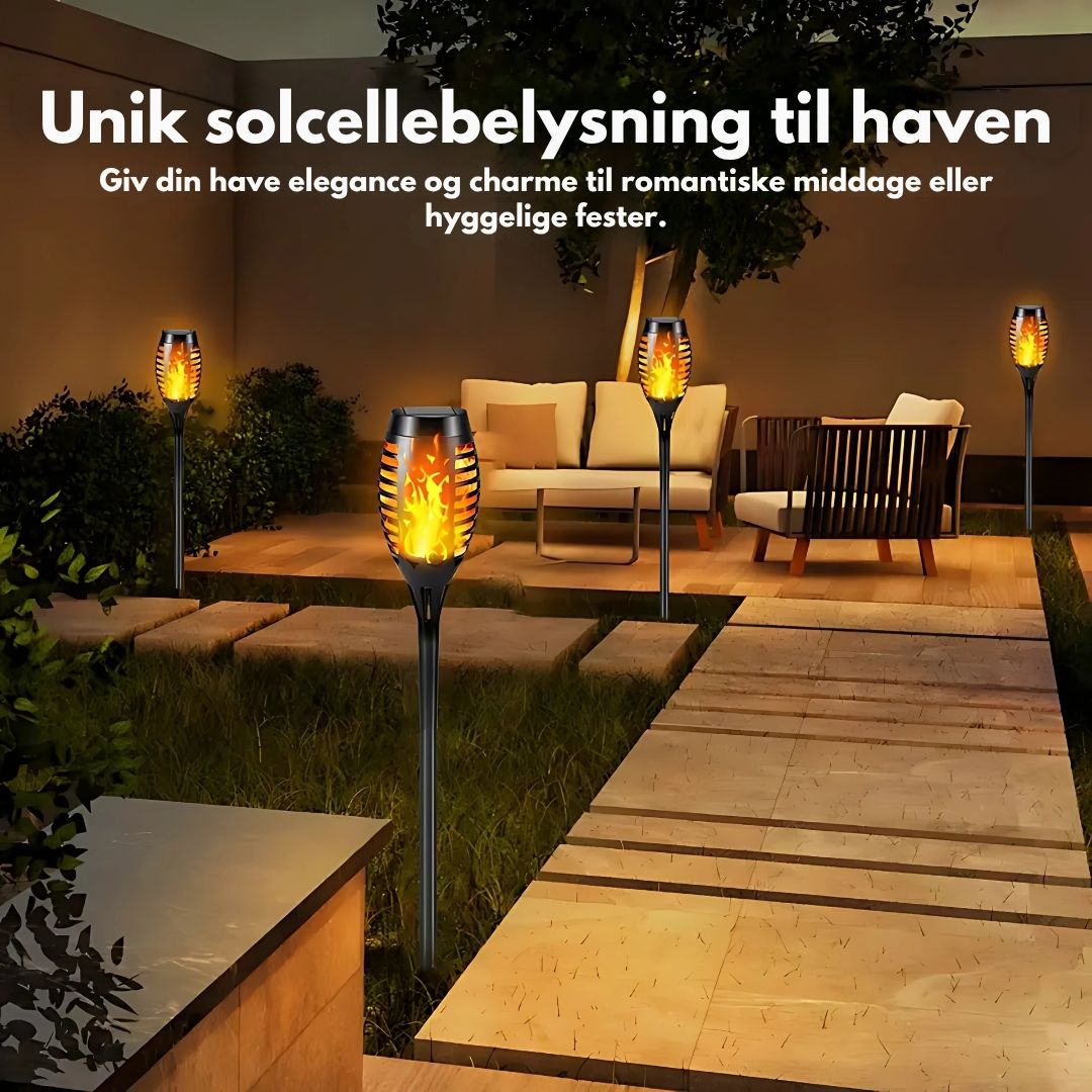 Glowvia™ – Realistisk Solcelledrevet Flammetorch