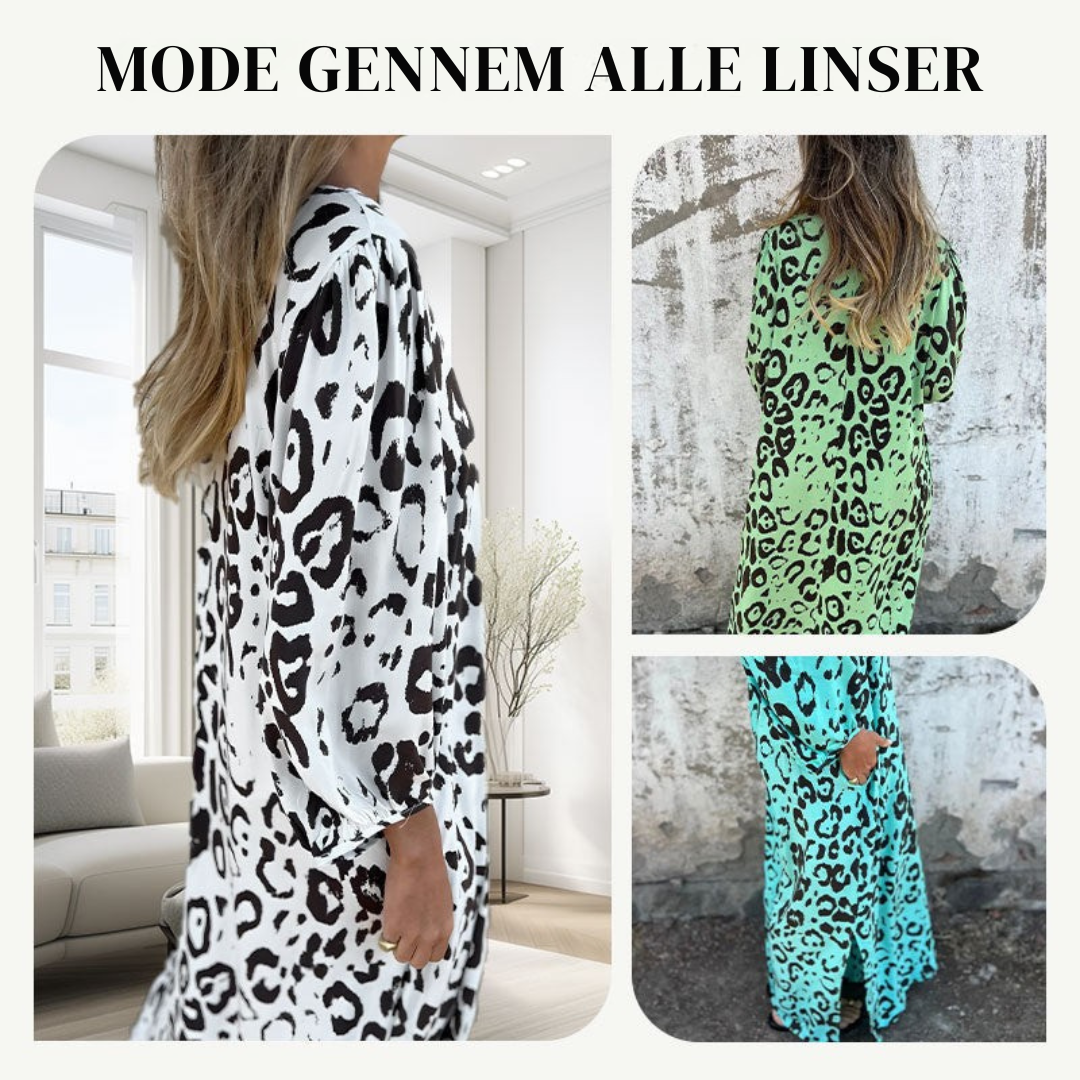 Savara™ – Elegant Leopardmønstret Sommerkjole