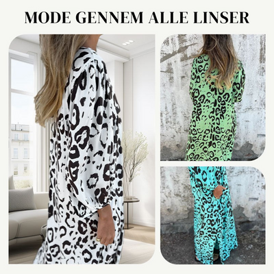 Savara™ – Elegant Leopardmønstret Sommerkjole