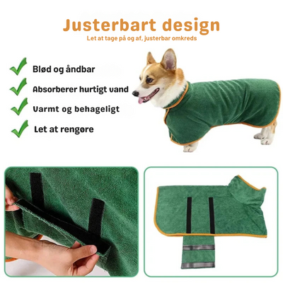 FurDry™ - Hurtigtørrende mikrofiber-badekåbe til hunde