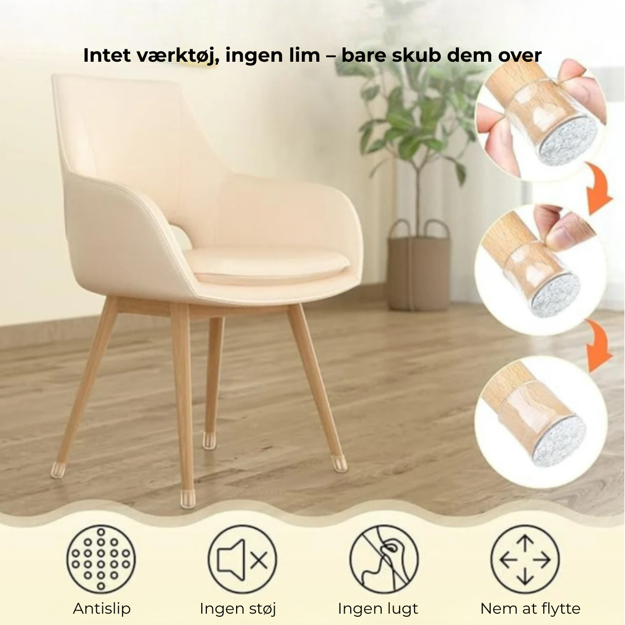 SilentGlide™ – Premium-benbeskyttere til Stole