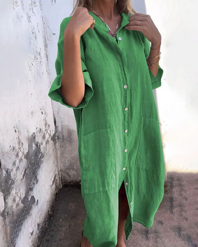 Solena™ – Ibiza Stil Casual Skjortekjole