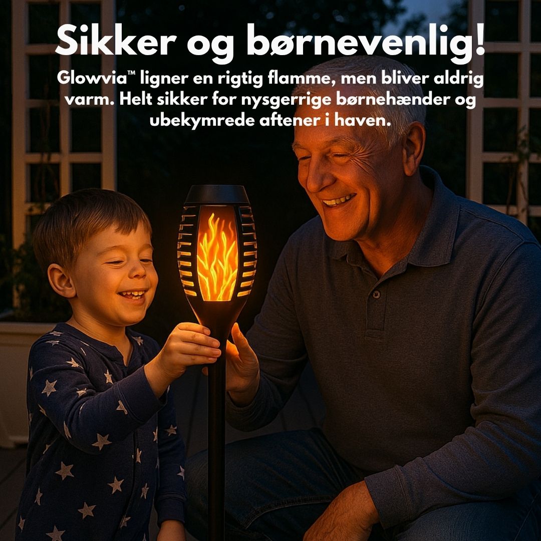 Glowvia™ – Realistisk Solcelledrevet Flammetorch