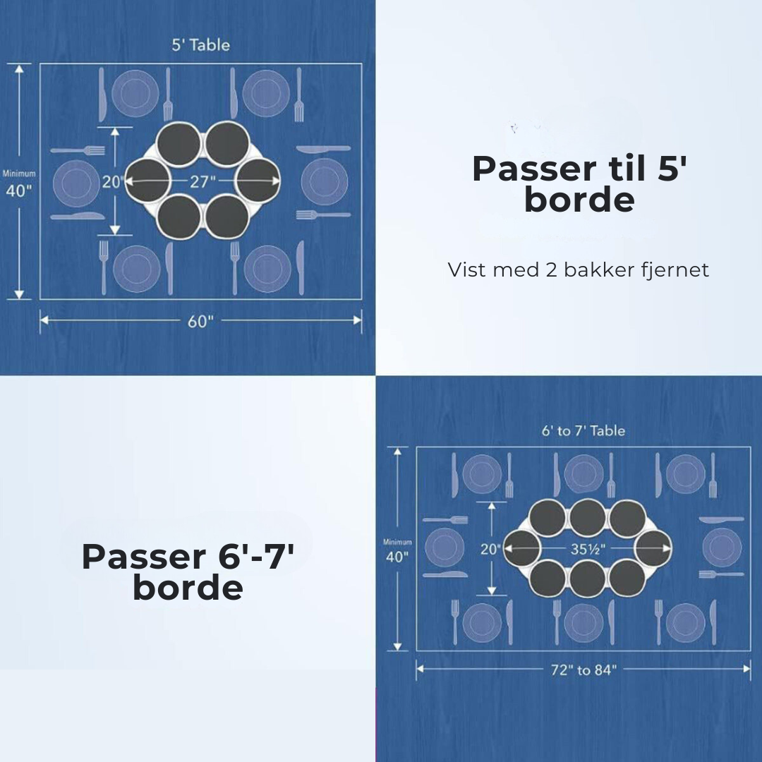 SpinTray™ - Bærbar roterende spisebakke