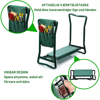 GardenEase™ – 2-i-1 Knæpude og Havesæde