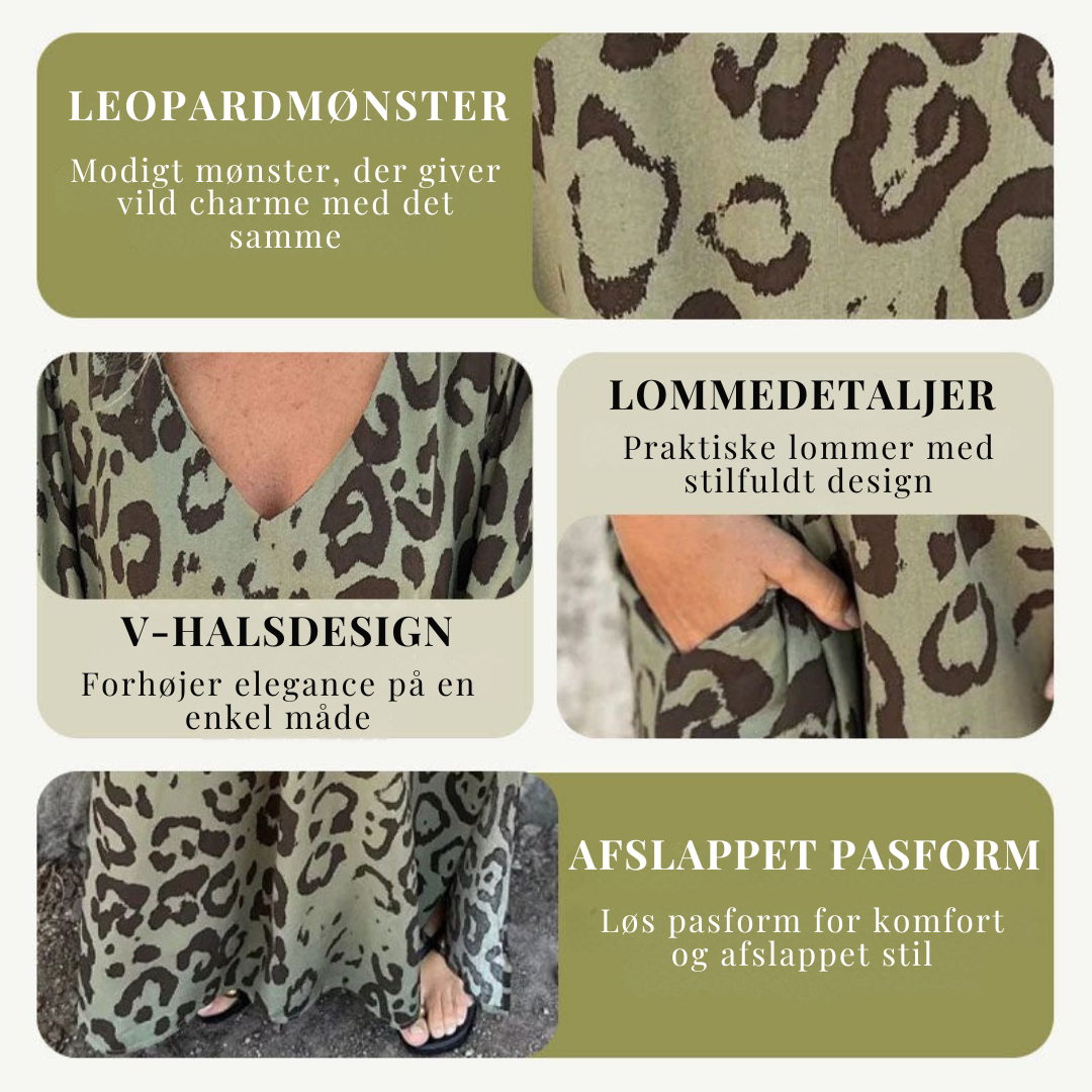 Savara™ – Elegant Leopardmønstret Sommerkjole