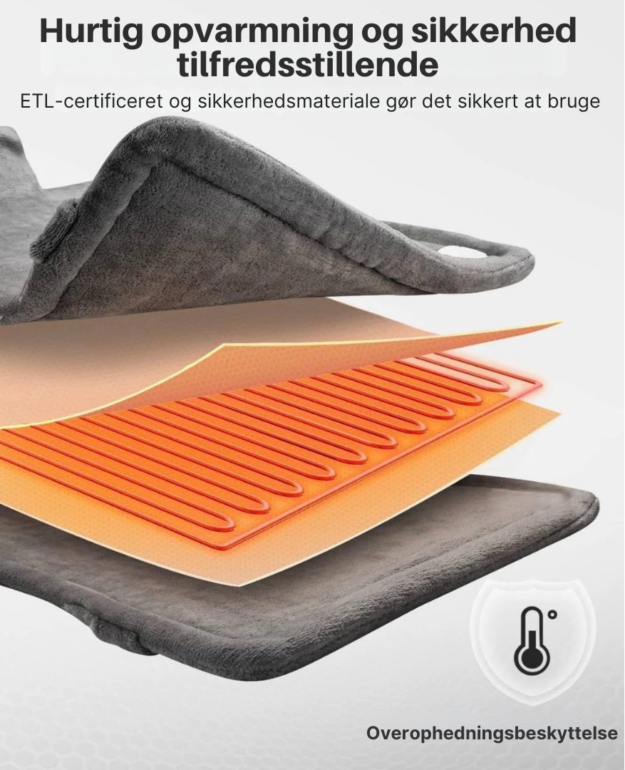 ReliefPro™ – Nakke- og Skuldervarmedyne med Vibration