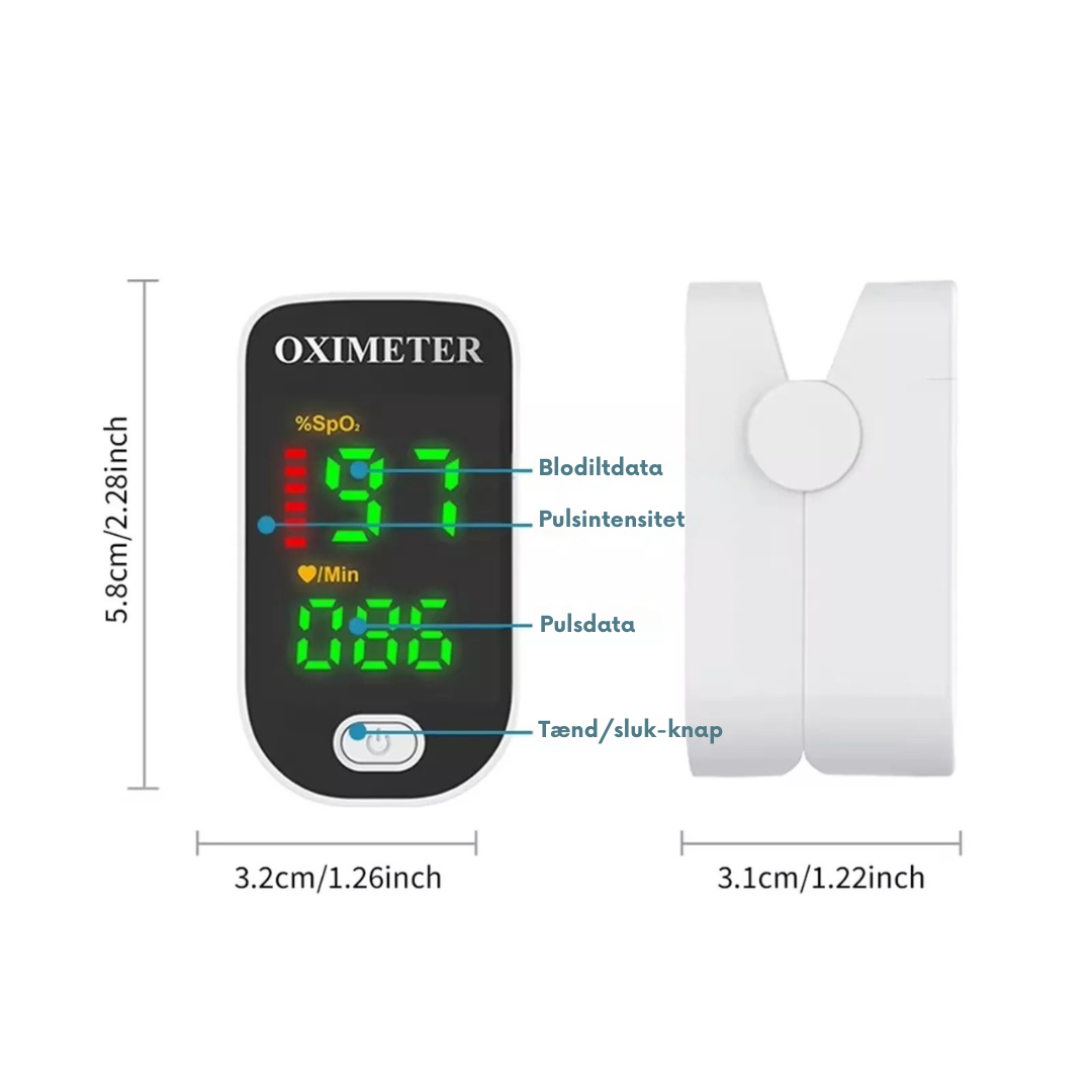 OxiSmart™ – Bærbar Pulsoximeter & Hjertemåler