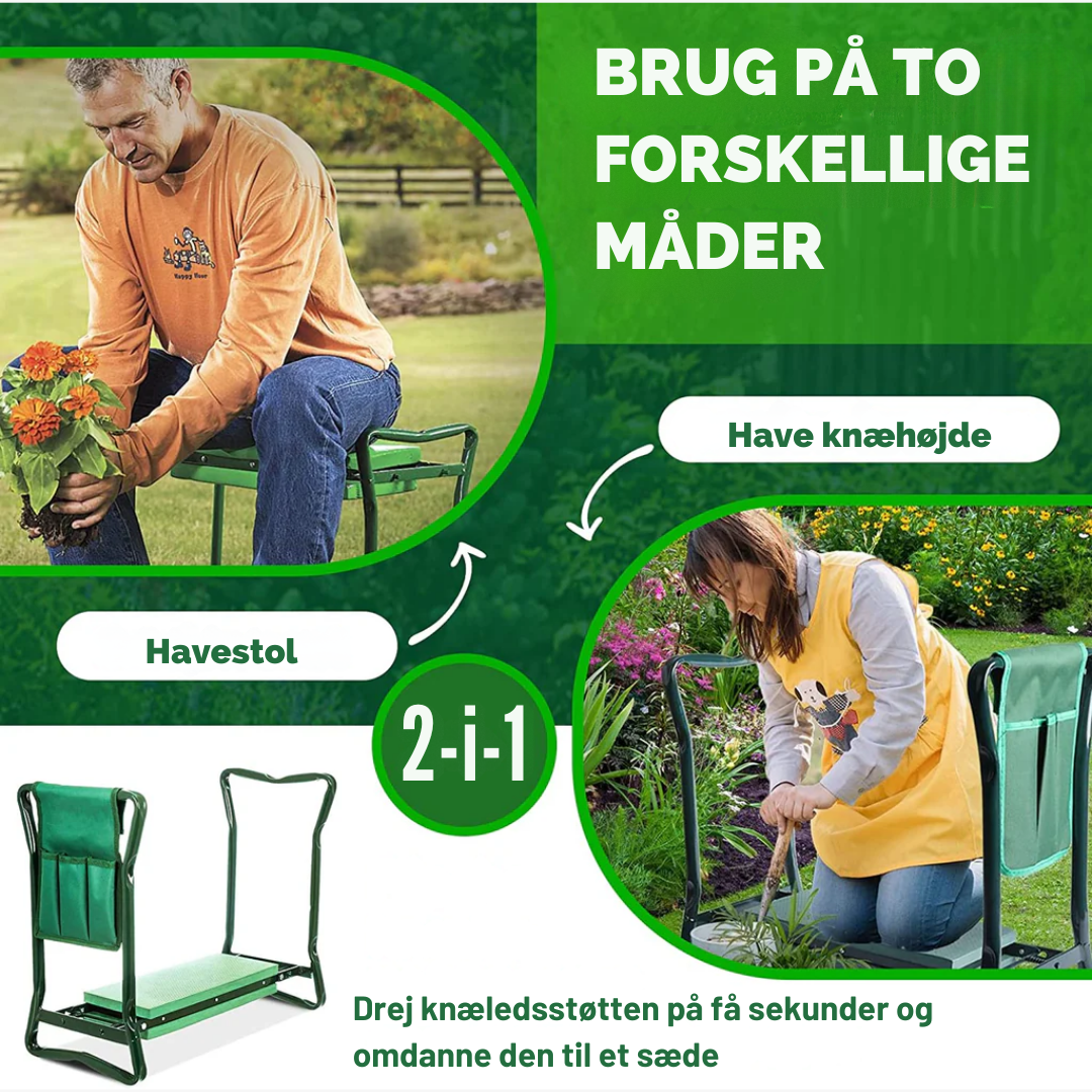 GardenEase™ – 2-i-1 Knæpude og Havesæde