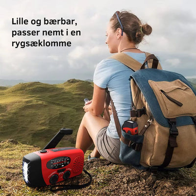 SafeRadio™ – Nødradio med Powerbank og Lommelygte