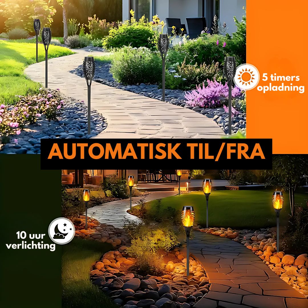 Glowvia™ – Realistisk Solcelledrevet Flammetorch