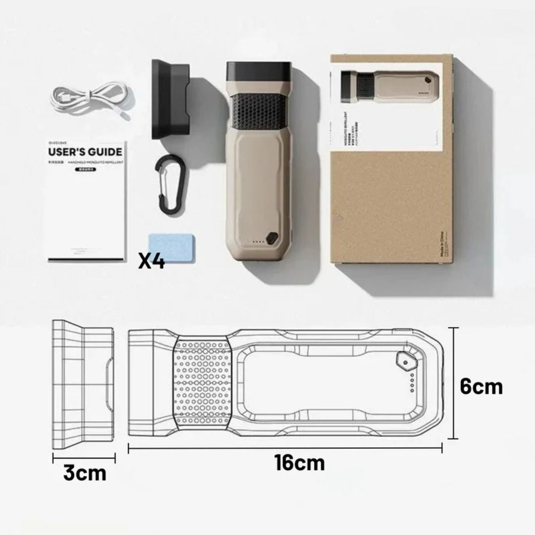 TriGuard™ - Myggbeskytter, Powerbank & Lommelygte