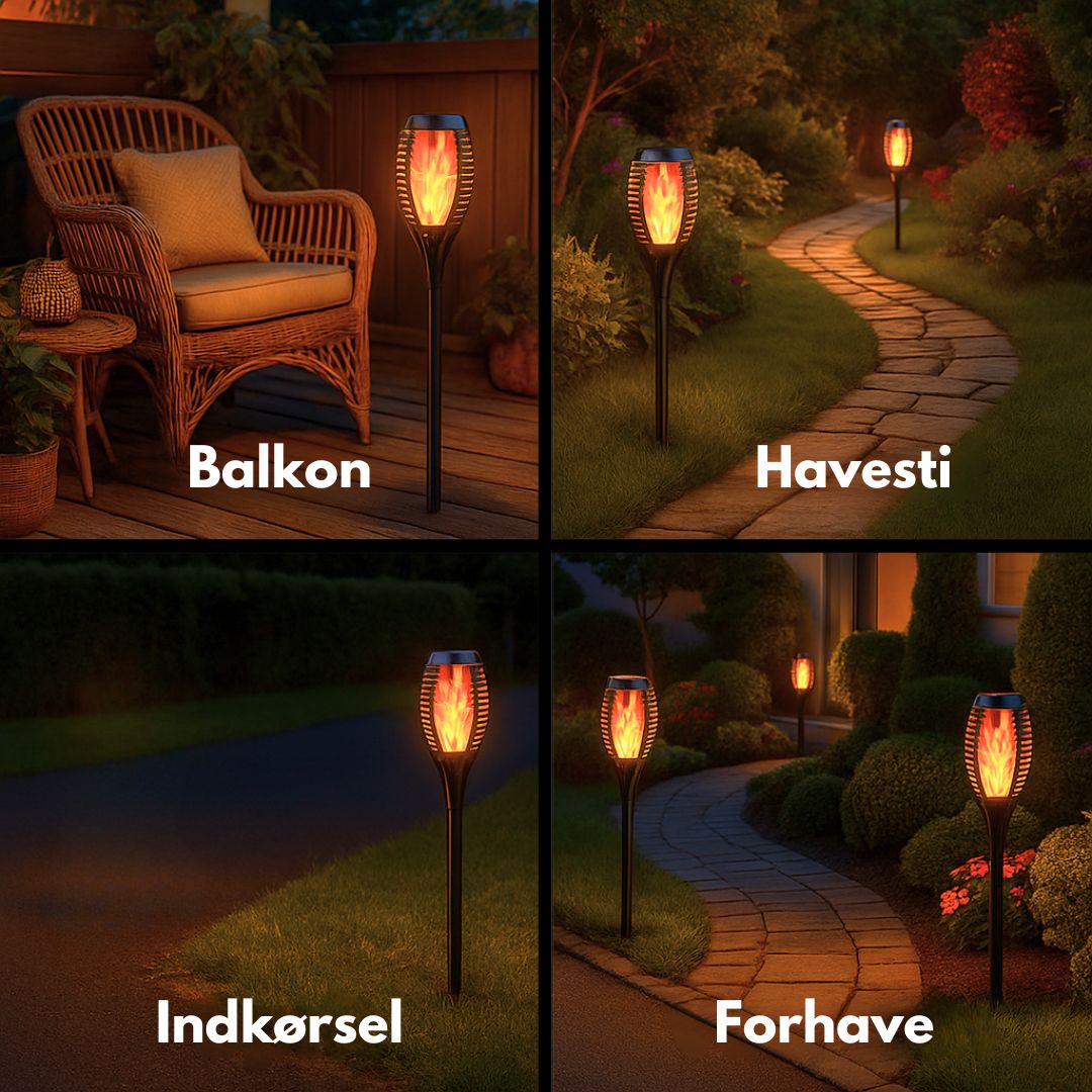 Glowvia™ – Realistisk Solcelledrevet Flammetorch