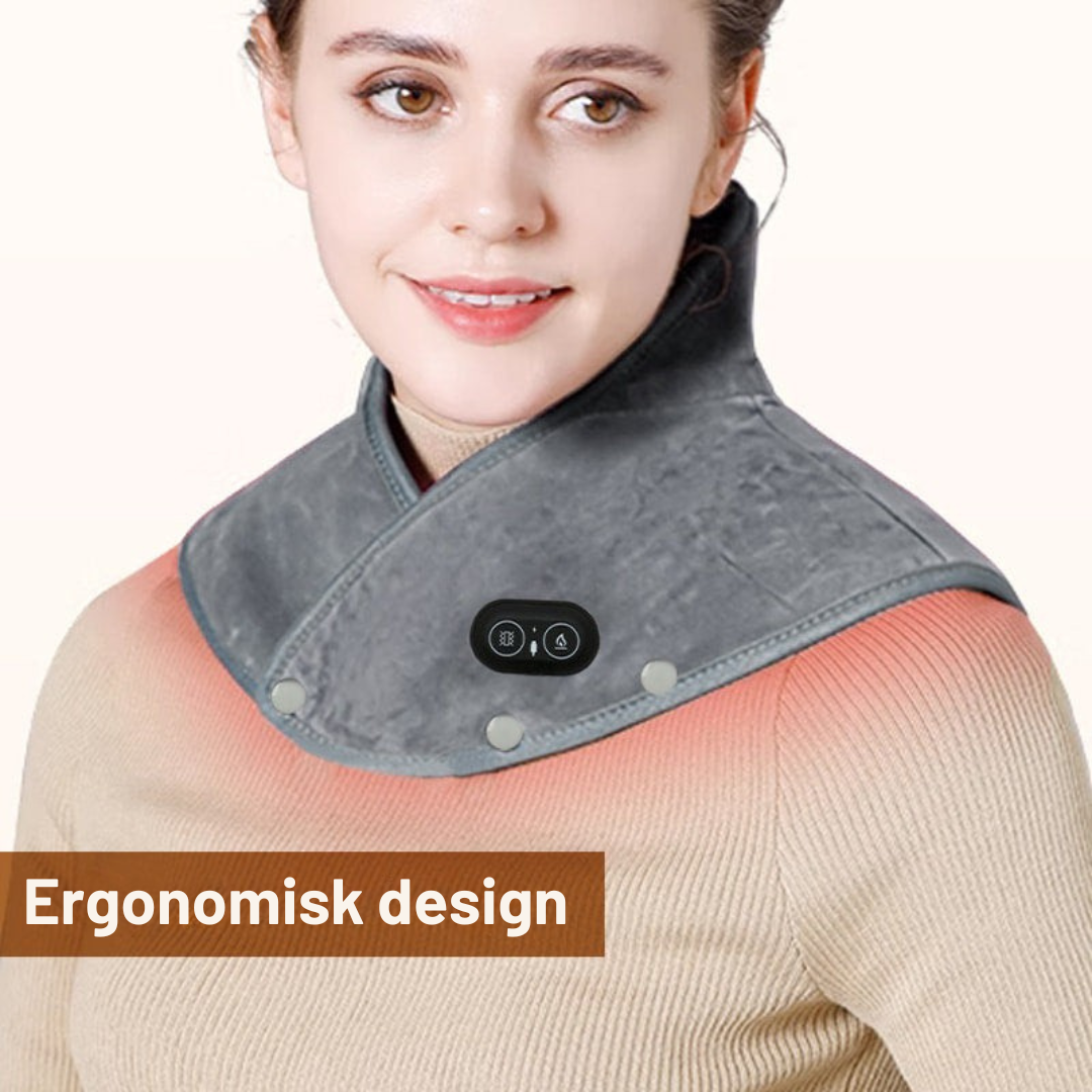 ReliefPro™ – Nakke- og Skuldervarmedyne med Vibration