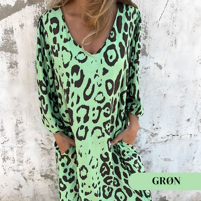 Savara™ – Elegant Leopardmønstret Sommerkjole