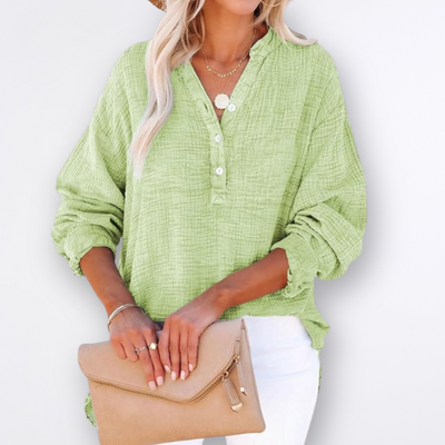 Amanda™ – Letvægtsbluse med Lange ærmer i Gaze