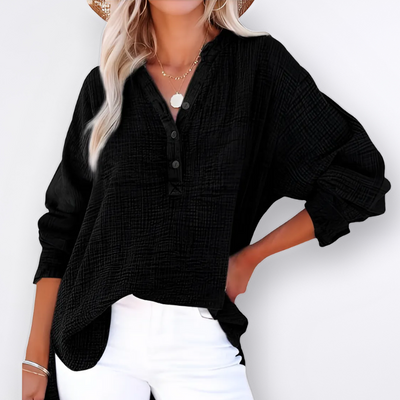 Amanda™ – Letvægtsbluse med Lange ærmer i Gaze