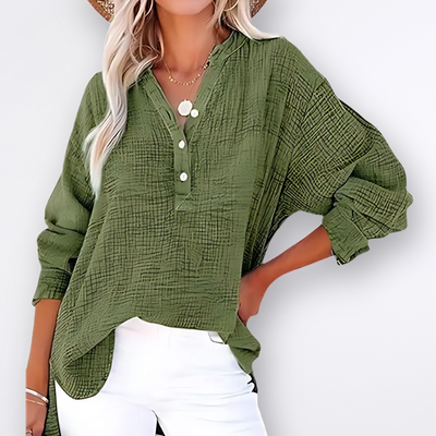 Amanda™ – Letvægtsbluse med Lange ærmer i Gaze