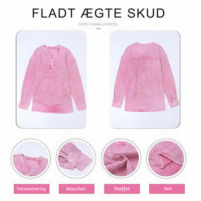 Amanda™ – Letvægtsbluse med Lange ærmer i Gaze