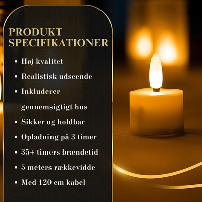 AuraLume™ – Fjernbetjent Genopladeligt LED Lysesæt