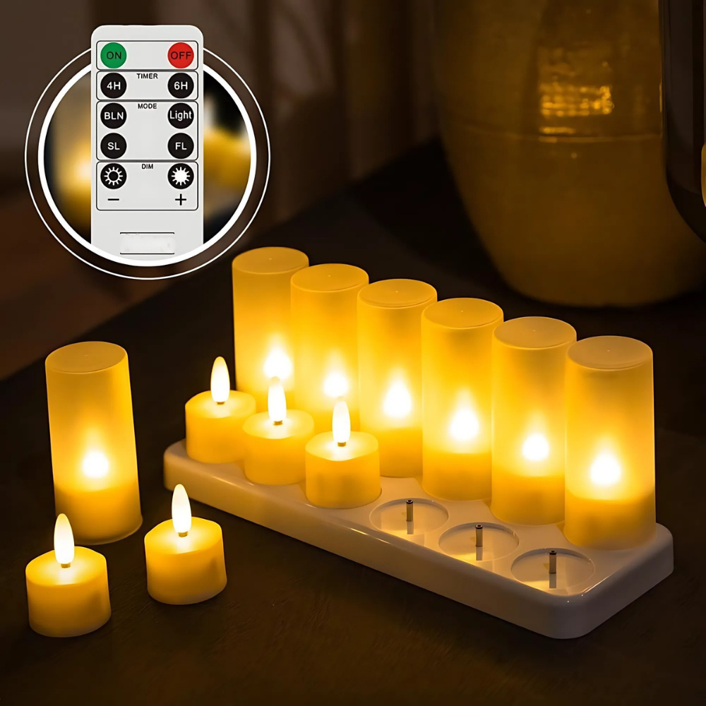 AuraLume™ – Fjernbetjent Genopladeligt LED Lysesæt
