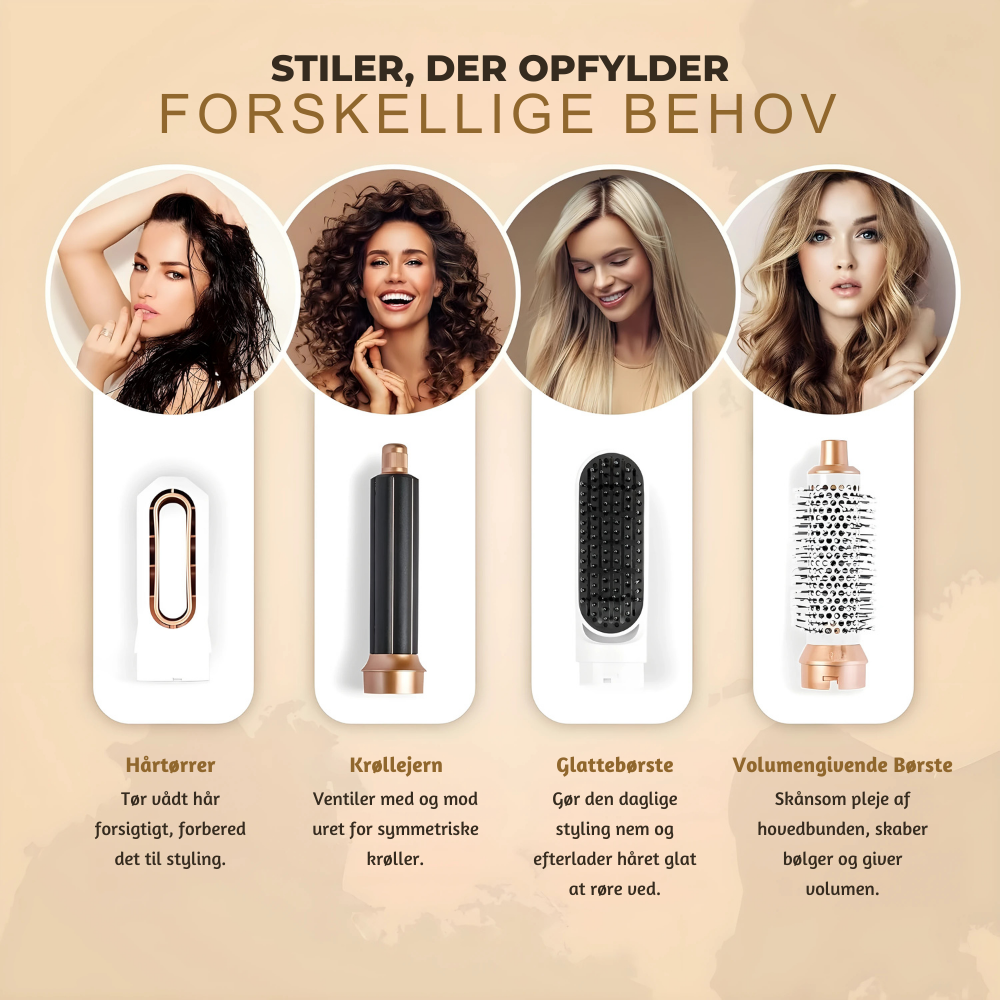 AuriLuxe™ – Professionel 5-i-1 Hårtørrer og Styler