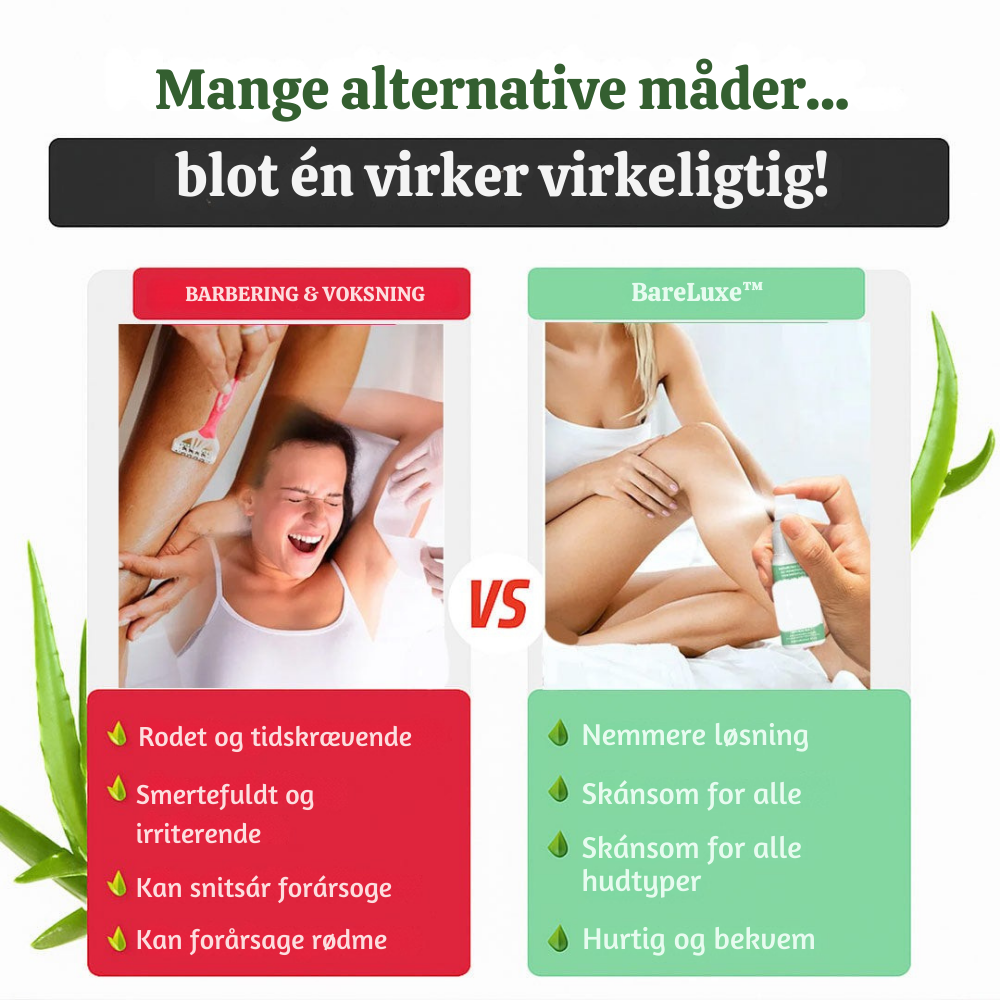 BareLuxe™ – Smertefri Hårfjerningsspray