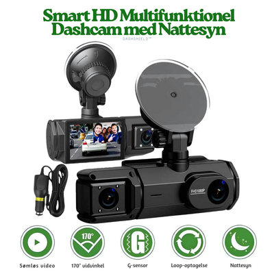 DashShield™ – Smart HD Multifunktionel Dashcam med Nattesyn
