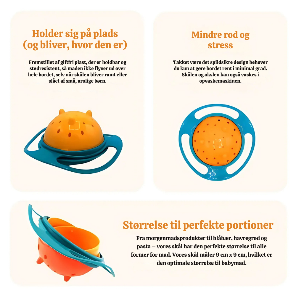 SpinNosh™ – 360° Spildfri Børneskål