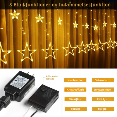 LumiStar™ – Funklende LED Stjerneforhængslys