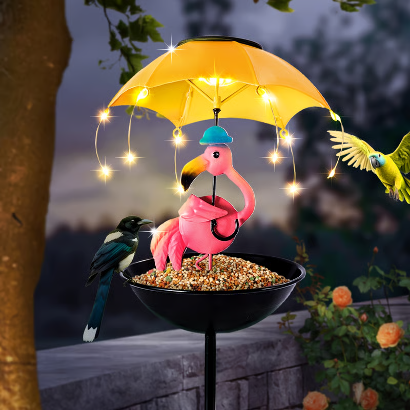 EcoGlow™ – Solcelledrevet LED-fuglefoderhus og Havelampe
