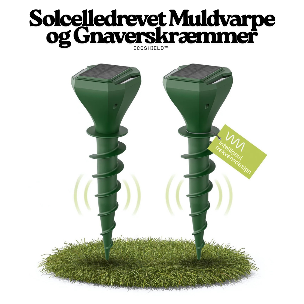 EcoShield™ – Solcelledrevet Muldvarpe og Gnaverskræmmer