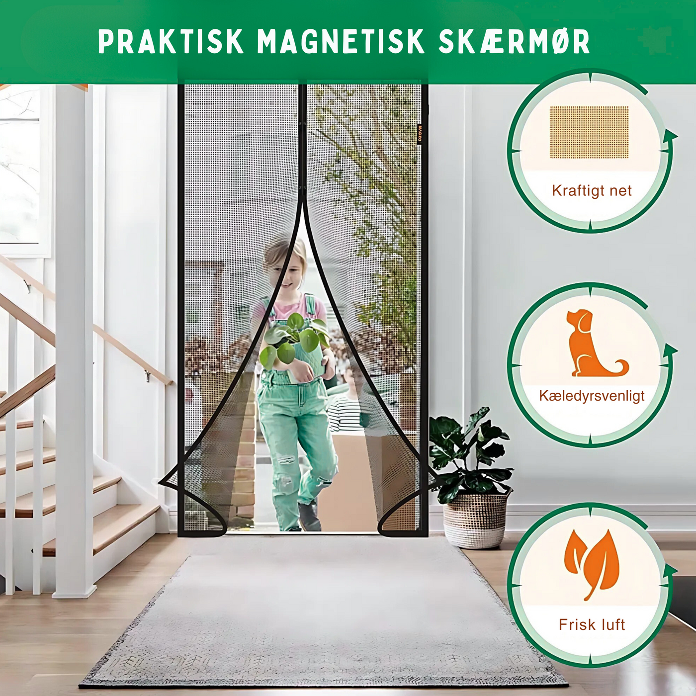 FlyGuard™ – Magnetisk Myggenet til Døre