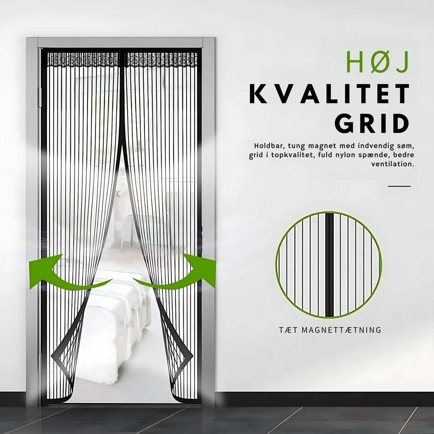 FlyGuard™ – Magnetisk Myggenet til Døre