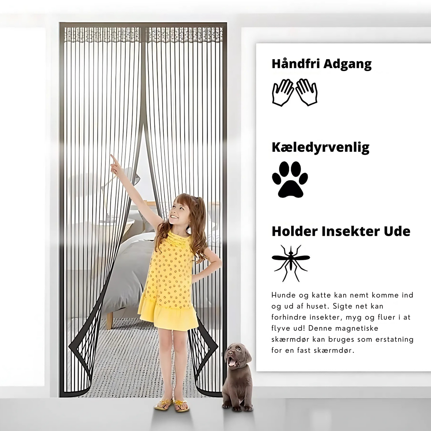 FlyGuard™ – Magnetisk Myggenet til Døre