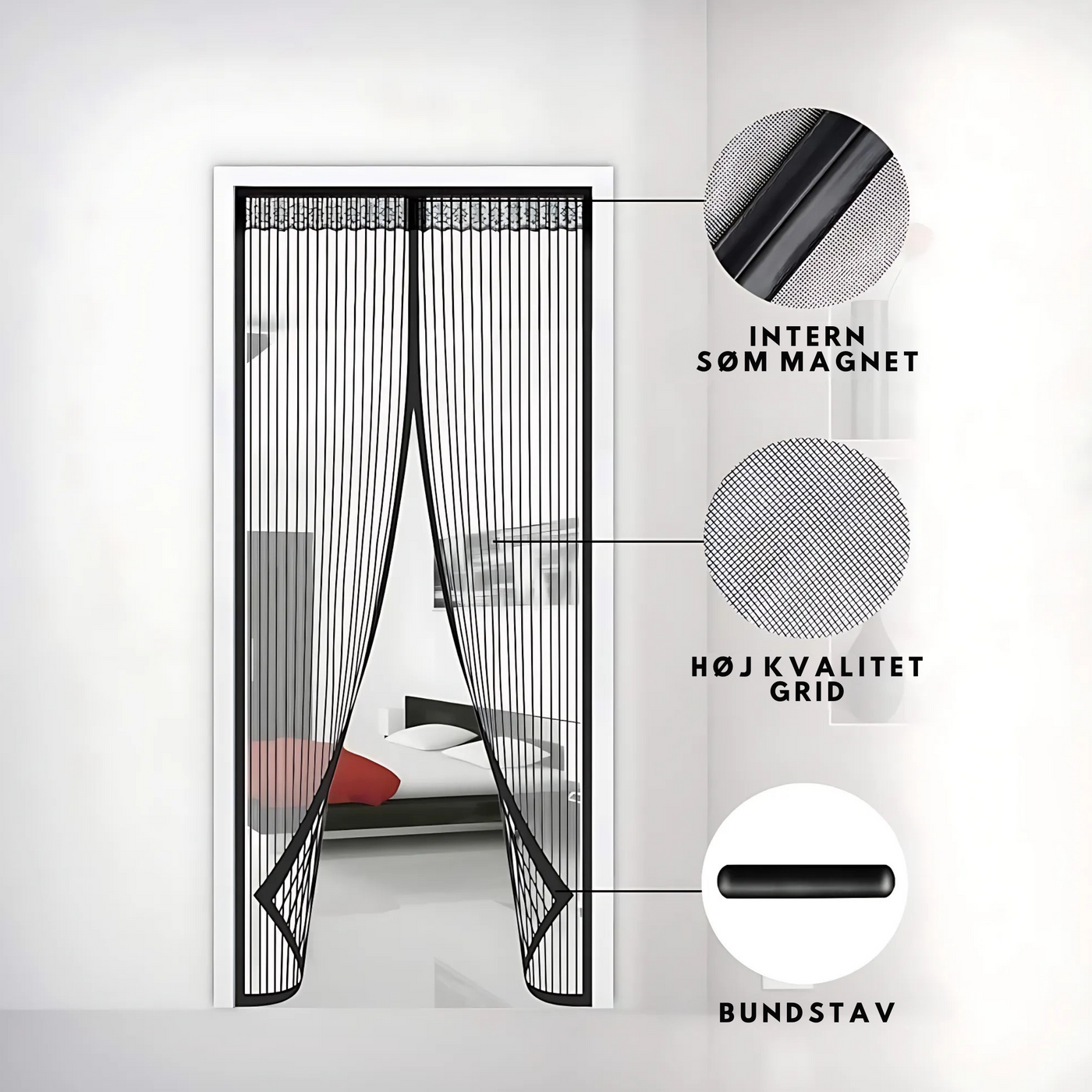 FlyGuard™ – Magnetisk Myggenet til Døre